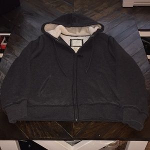 Green Tea, Sherpa lined, full zip hoodie